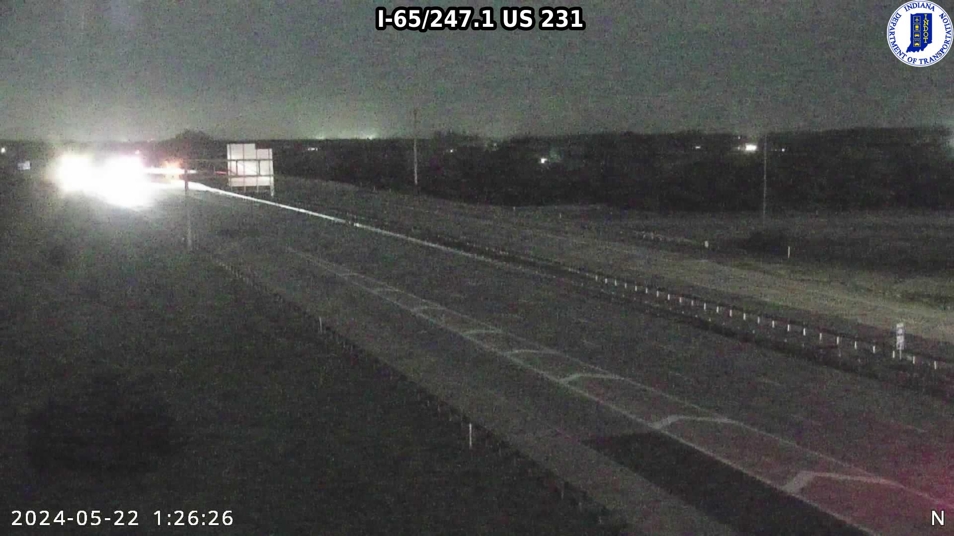 Traffic Cam NB I-65 at IN-231 (-0.2 miles)